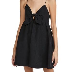 alice + olivia Melvina Tie Gathered Babydoll Dress